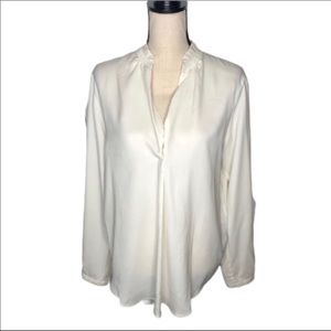 Premise Precious Ivory Sheer V-Neck Large NEW